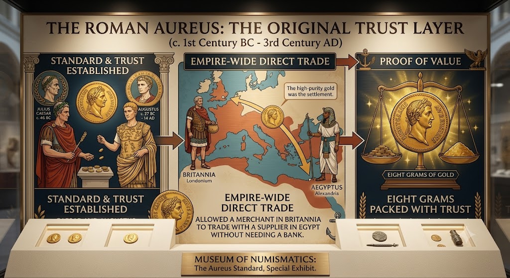 A Roman gold aureus coin